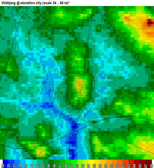 Vildbjerg elevation map