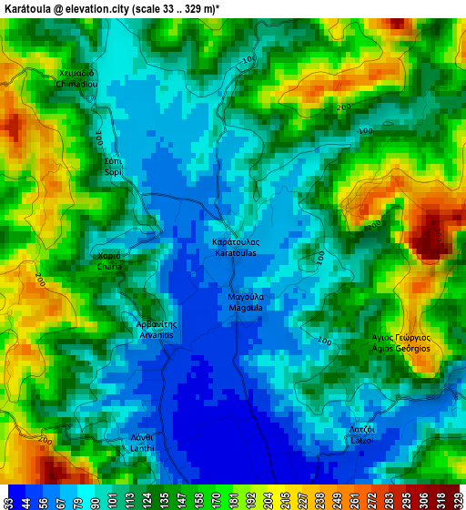 Karátoula elevation map