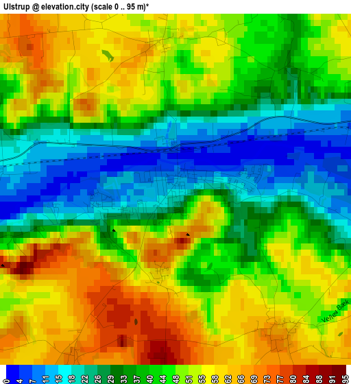 Ulstrup elevation map