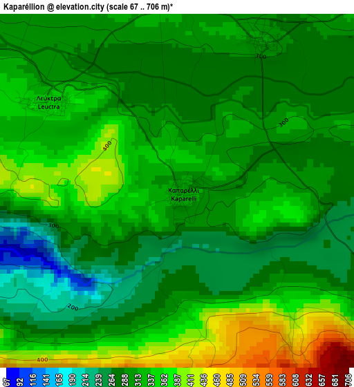 Kaparéllion elevation map