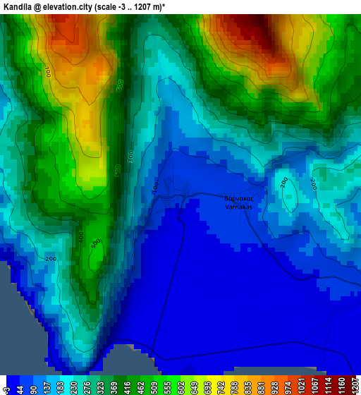 Kandíla elevation map