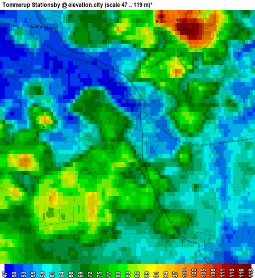 Tommerup Stationsby elevation map