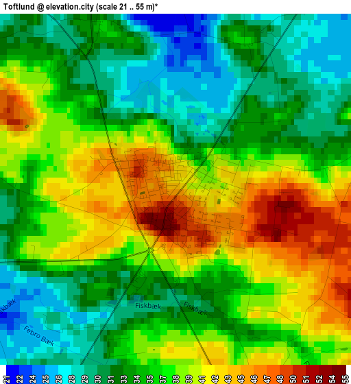 Toftlund elevation map