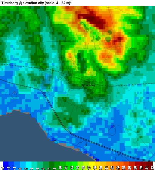 Tjæreborg elevation map