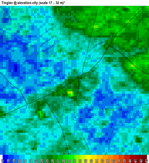 Tinglev elevation map