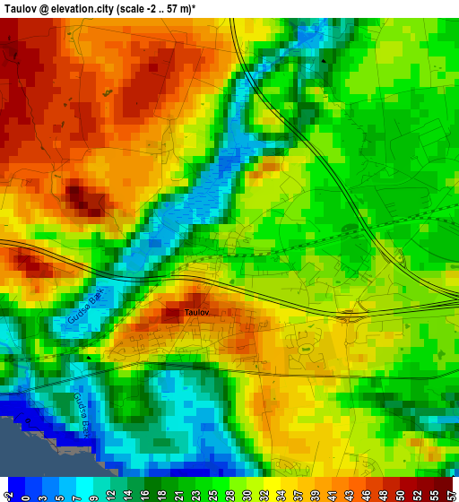 Taulov elevation map