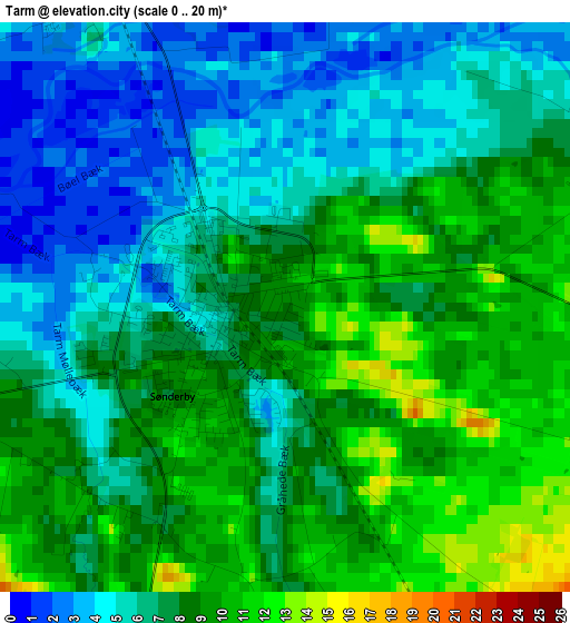 Tarm elevation map