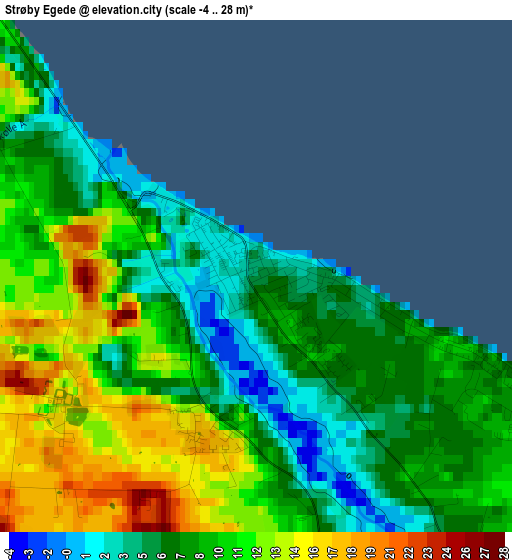 Strøby Egede elevation map