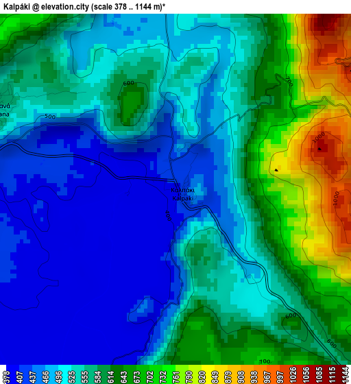 Kalpáki elevation map