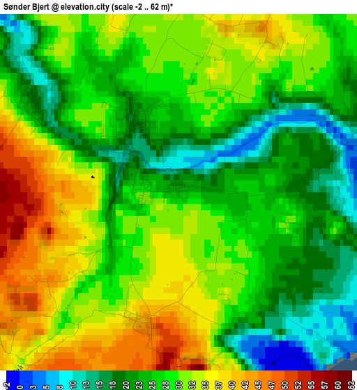 Sønder Bjert elevation map