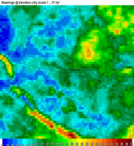 Skævinge elevation map