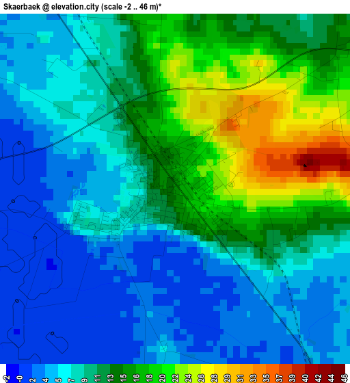 Skaerbaek elevation map