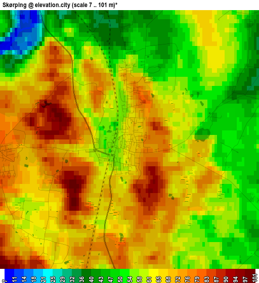 Skørping elevation map