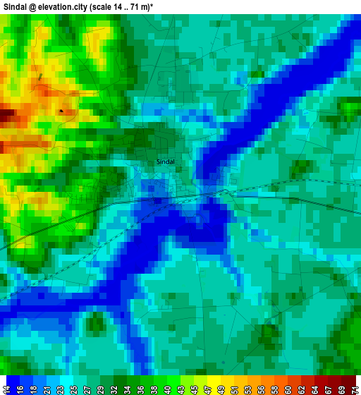 Sindal elevation map