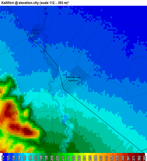 Kallifóni elevation map