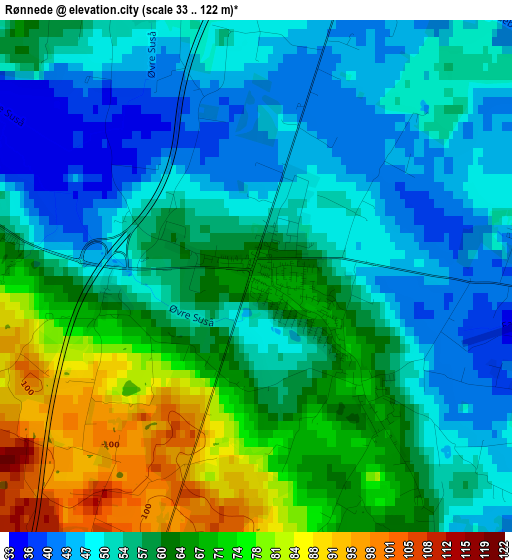 Rønnede elevation map