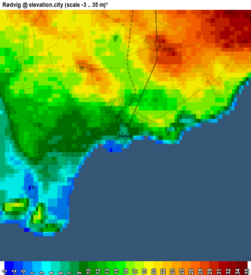 Rødvig elevation map