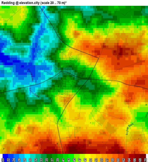 Rødding elevation map