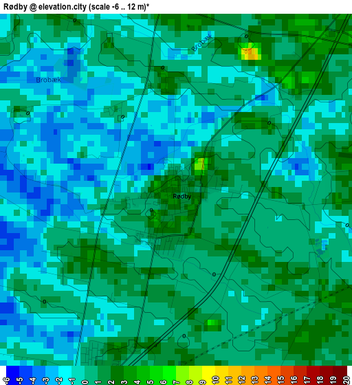 Rødby elevation map