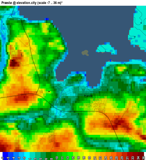 Præstø elevation map