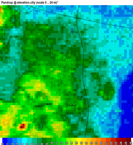 Pandrup elevation map