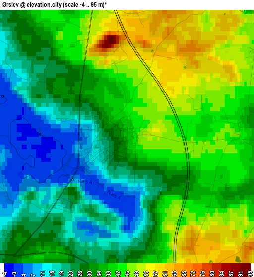 Ørslev elevation map