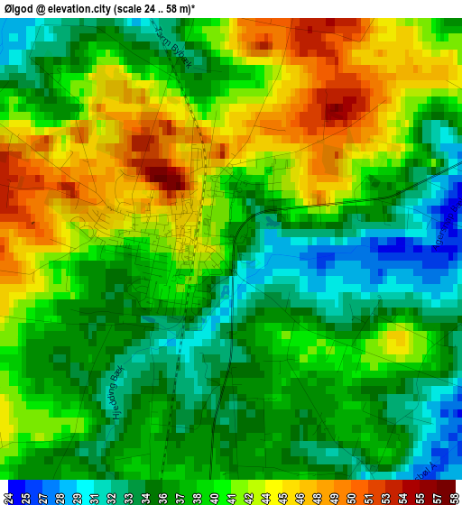 Ølgod elevation map