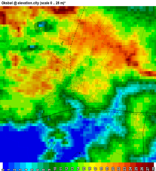 Oksbøl elevation map