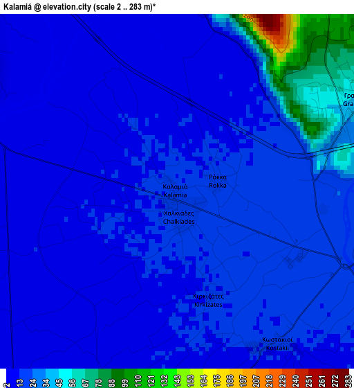 Kalamiá elevation map