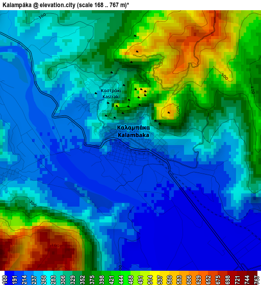 Kalampáka elevation map