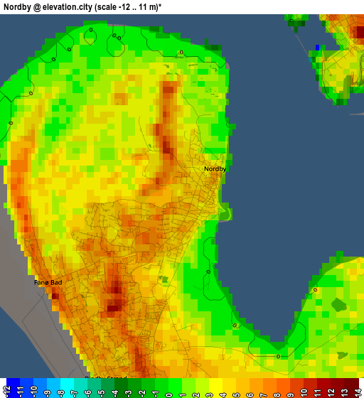 Nordby elevation map