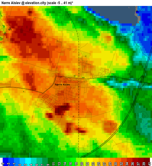 Nørre Alslev elevation map