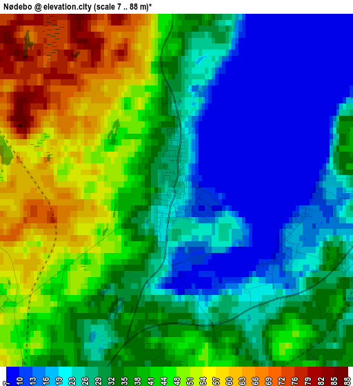 Nødebo elevation map