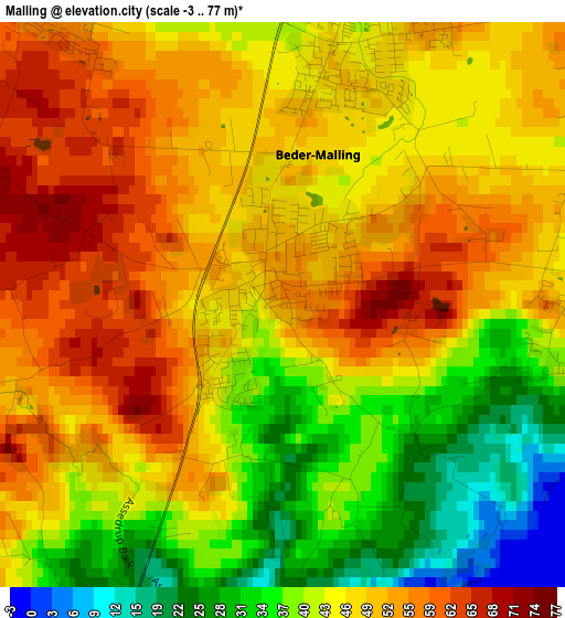 Malling elevation map