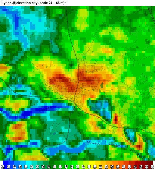 Lynge elevation map