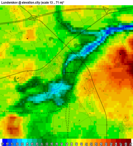 Lunderskov elevation map