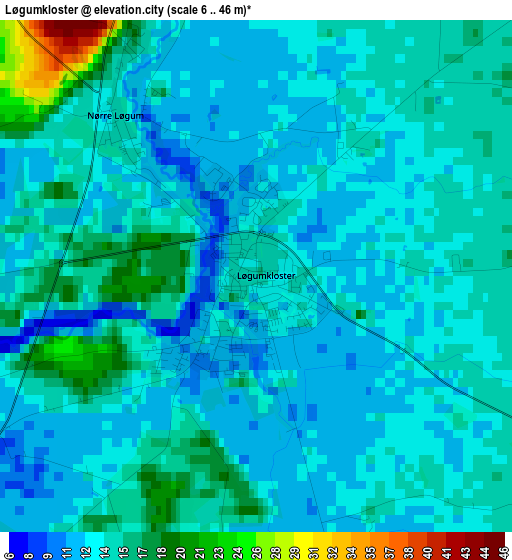 Løgumkloster elevation map