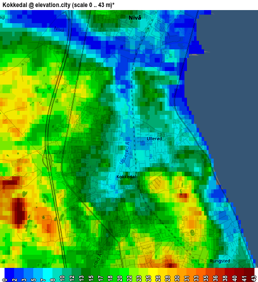 Kokkedal elevation map