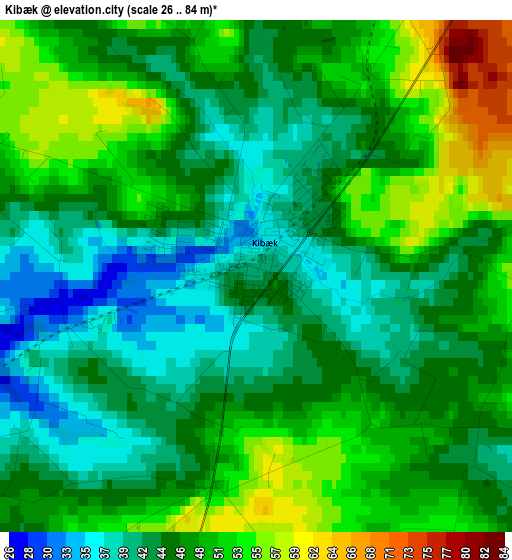 Kibæk elevation map