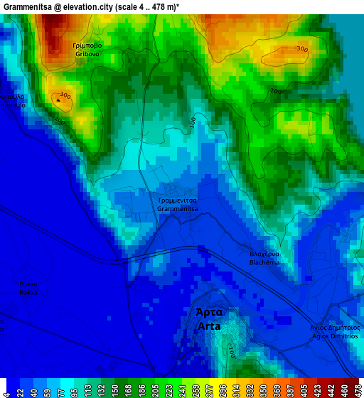 Grammenítsa elevation map