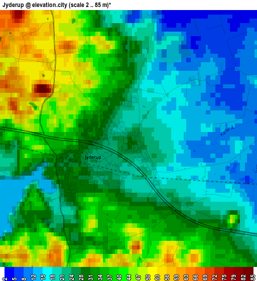 Jyderup elevation map