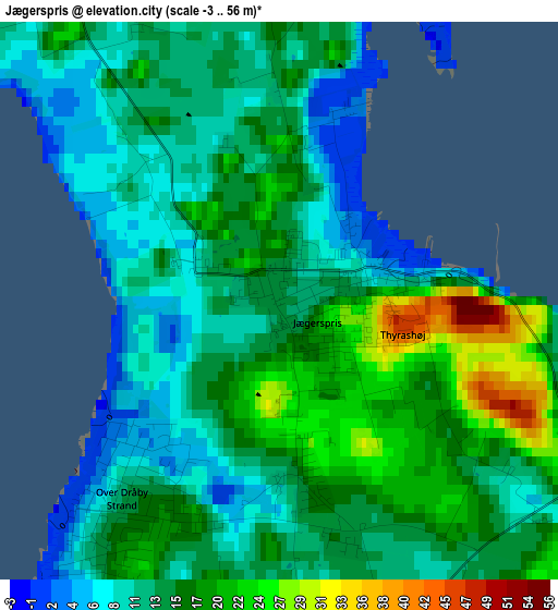 Jægerspris elevation map