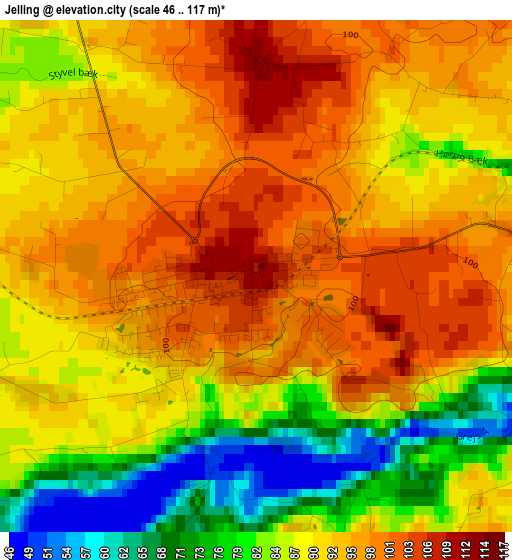 Jelling elevation map