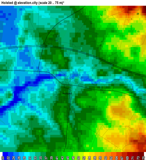 Holsted elevation map