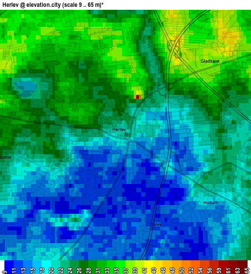 Herlev elevation map