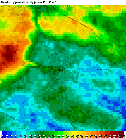 Havdrup elevation map