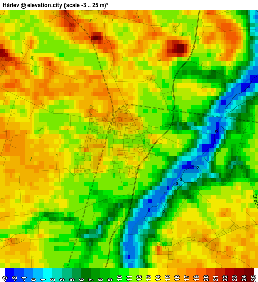 Hårlev elevation map