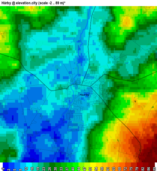 Hårby elevation map