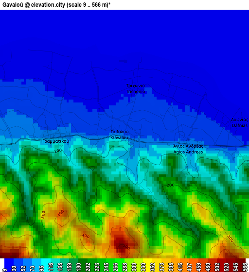 Gavaloú elevation map