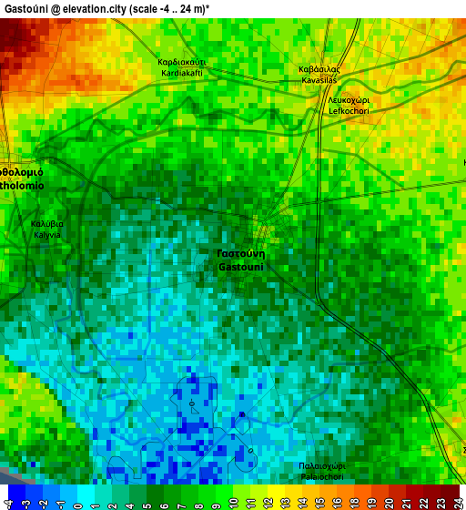 Gastoúni elevation map